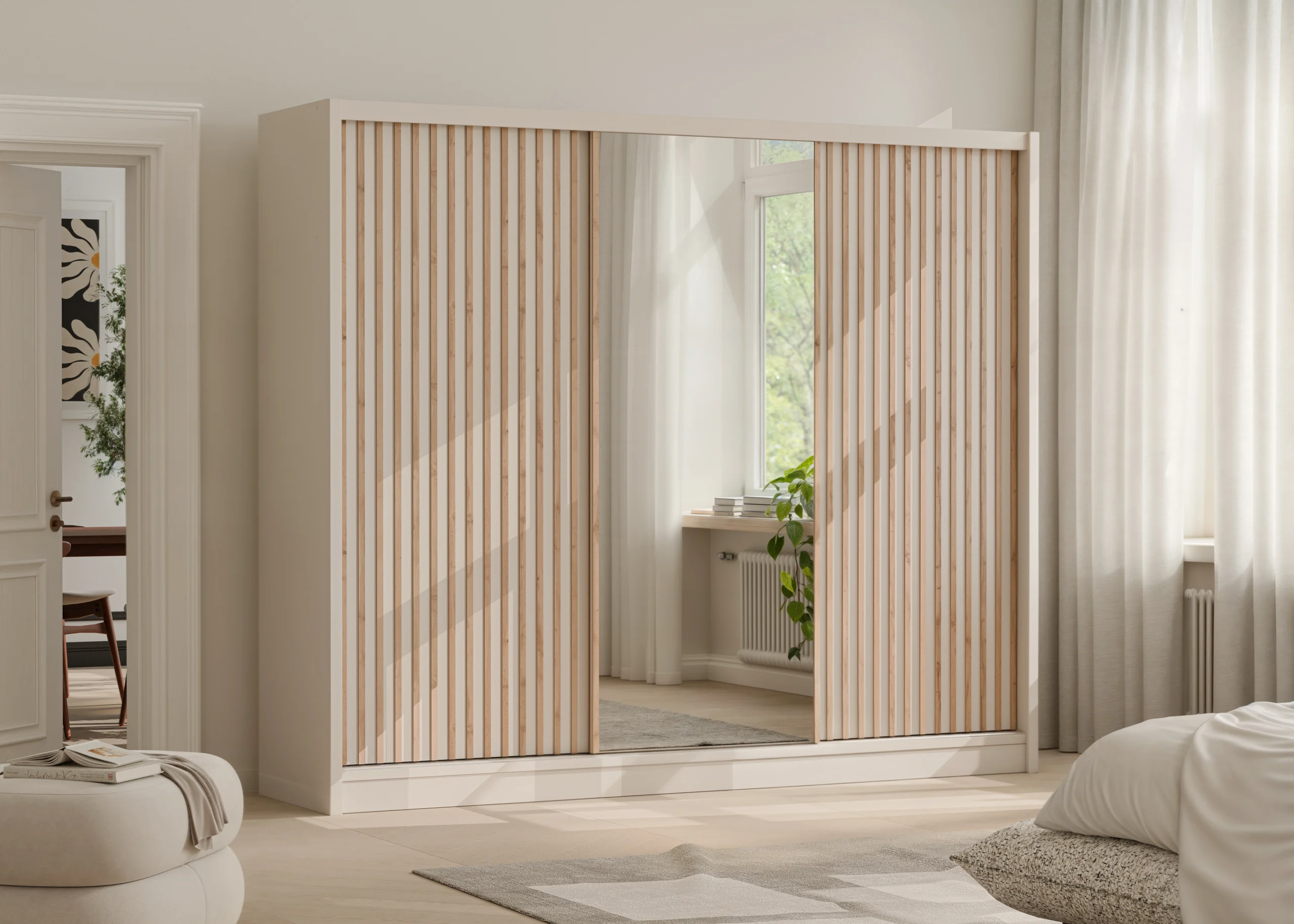 szafa-przesuwna-london-lux-250-kaszmir-lamele-lustro-sypialnia
